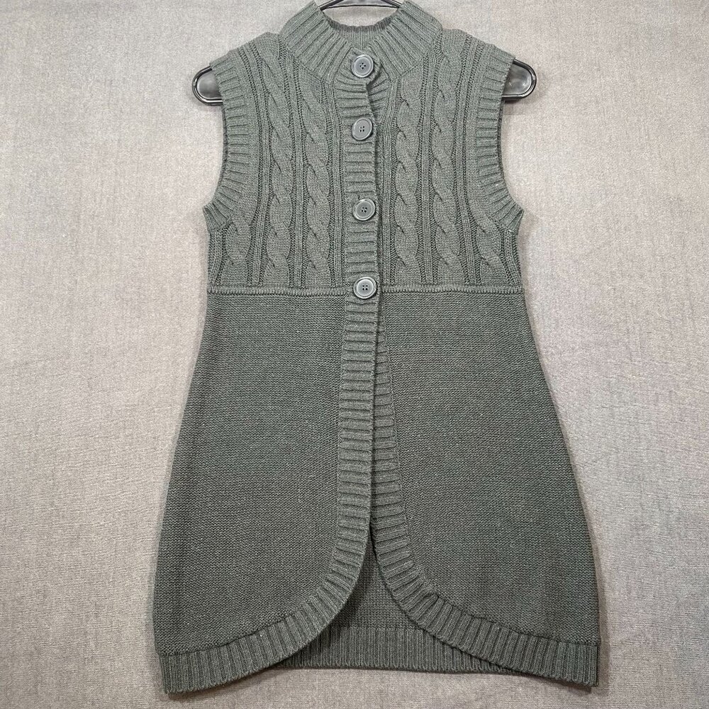 Bongo Womens Sleeveless Gray Cable Knit Sweater Vest Size Medium